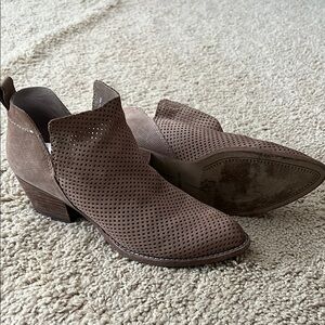 Dolce Vita Perforated Brown Ankle Booties